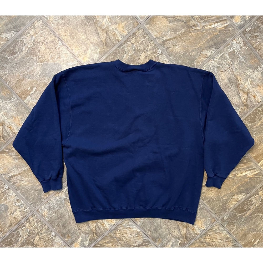 Nike Sweatshirt Mens XL Navy Blue Vintage Embroidered Swoosh Crewneck - Picture 5 of 7